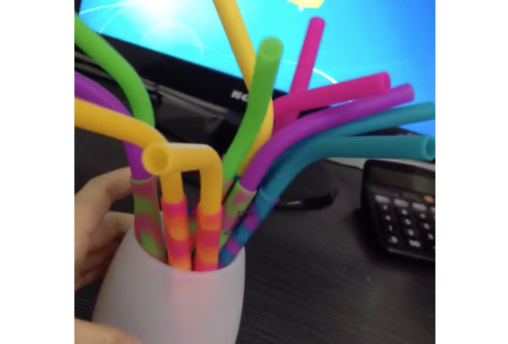 Product image of Silicandy two piece silicone straw set